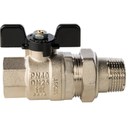 Кран шаровой с американкой полнопроходной (бабочка) 25