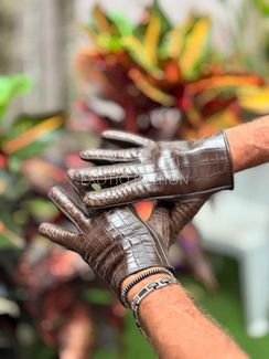 Перчатки из крокодила AC-122