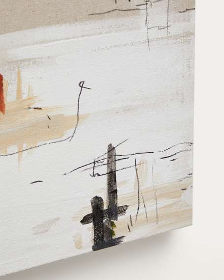 Набор из 4 картин Selnir на льняной основе белого и бежевого цвета 30х30 см