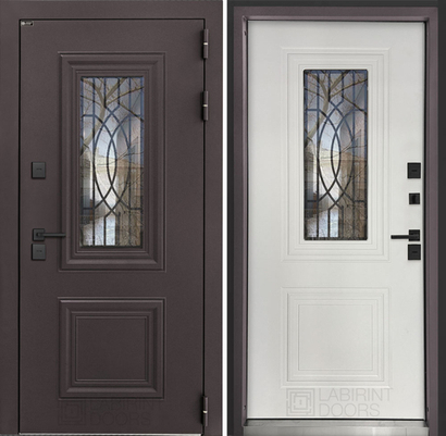Уличная дверь Сияна со стеклопакетом
