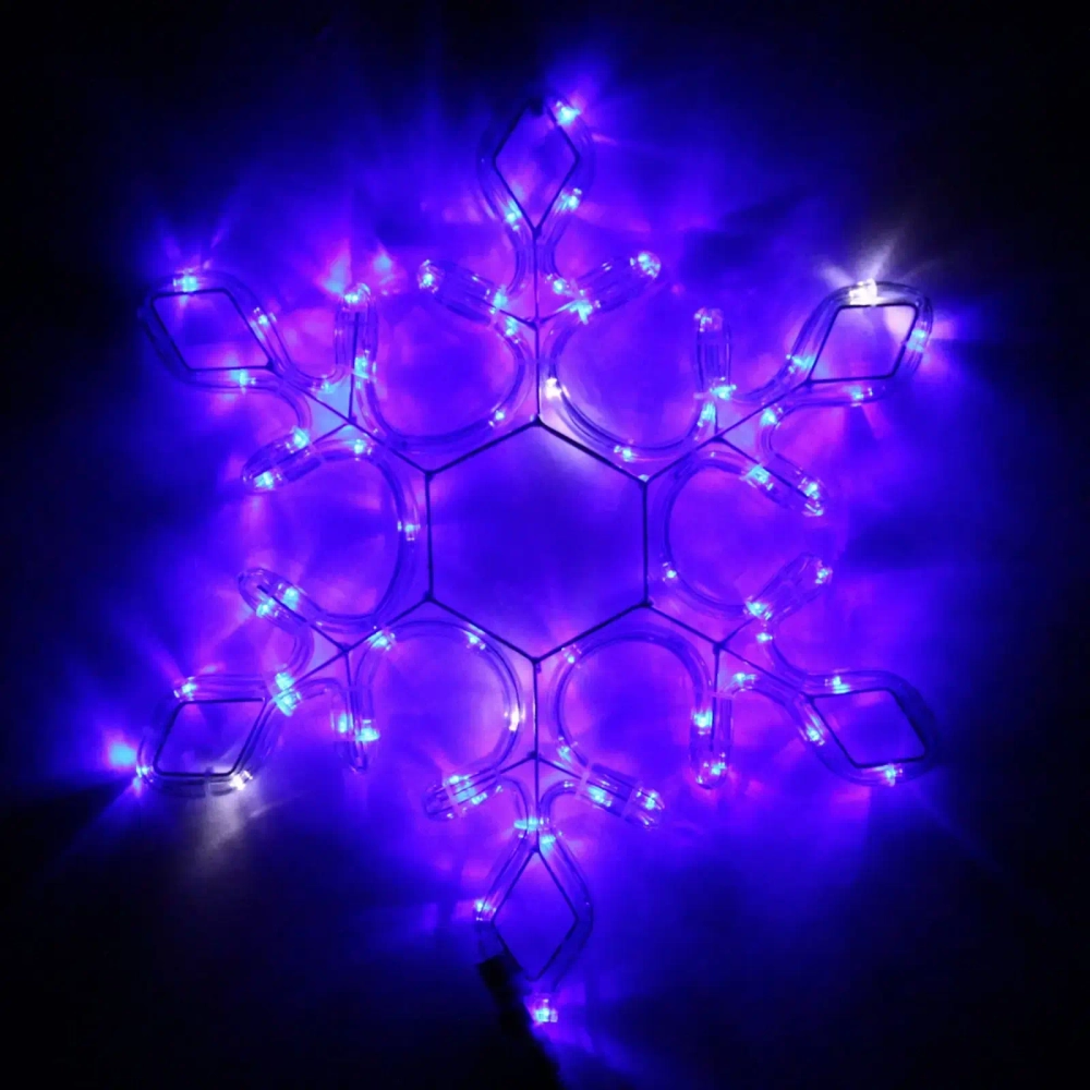 Фигура светодиодная дюралайт, 37 см,»Снежинка», Синий (мерцание)