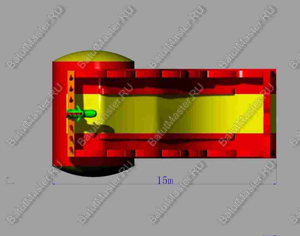 Коммерческий надувной батут-горка "Дракон" 16*8*11 м