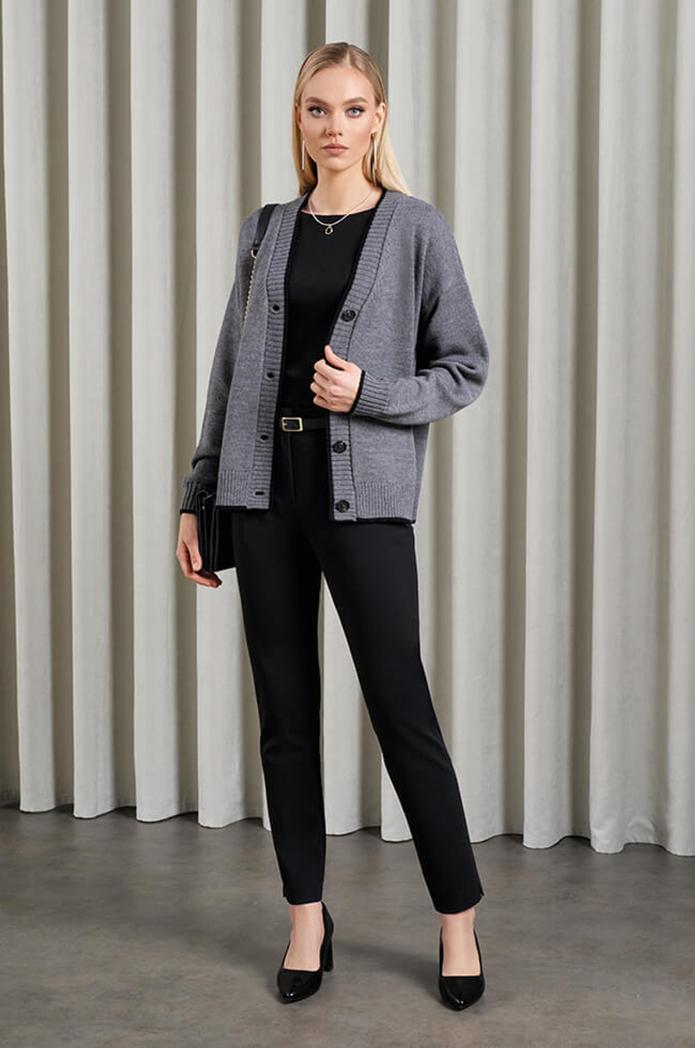 1850 Кардиган женский (темно-серый)