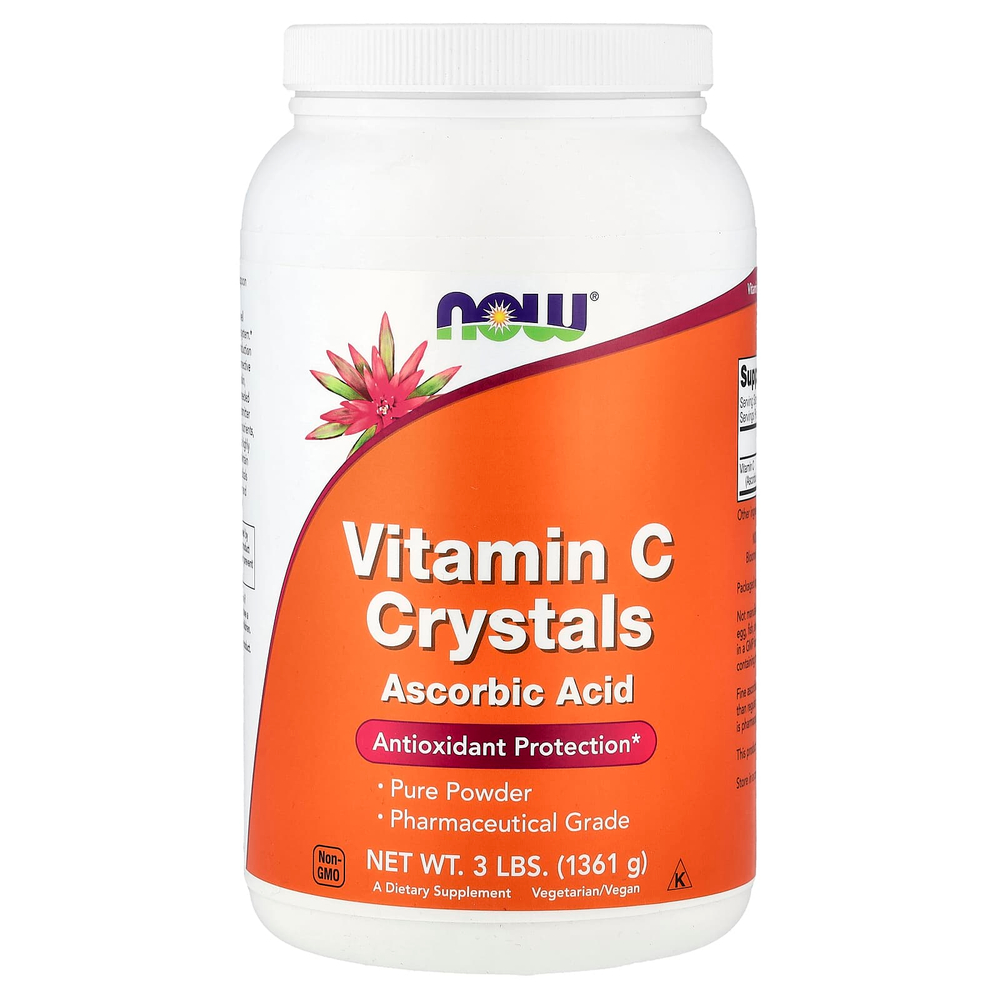 NOW Foods, витамин C в кристаллах, 1361 г (3 фунта)
