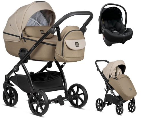 Детская коляска Tutis Uno 5 Plus Earth collection 3 в 1 с автокреслом Elo Lux EduSky Black 1402005 Chateau grey