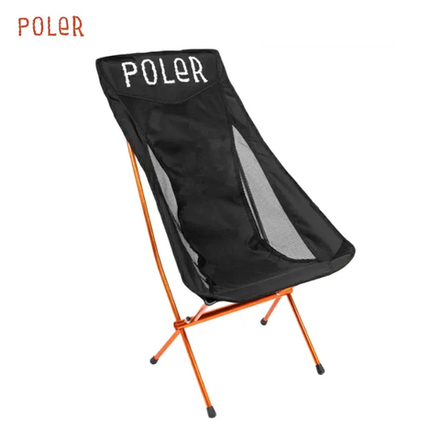 Кресло туристическое POLER STOWAWAY CHAIR - BLACK складное, высокая спинка, до 120 кг. Под заказ.