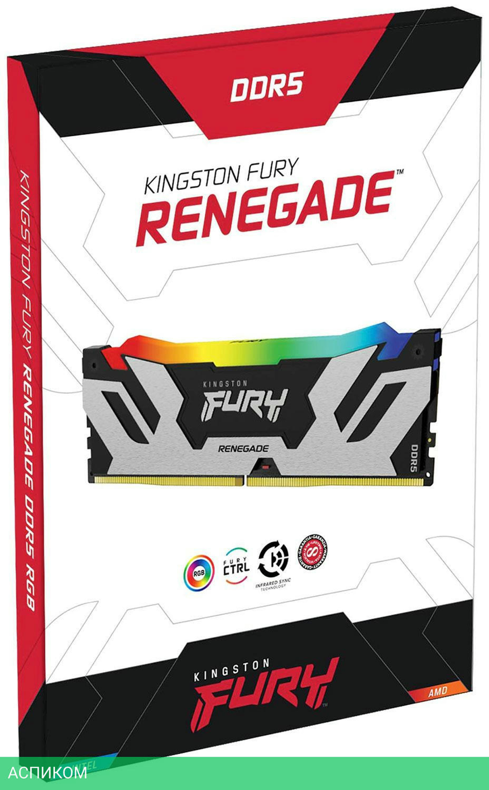 Оперативная память Kingston Fury Renegade Silver/Black 32GB DDR5 RGB XMP (KF564C32RSA-32)