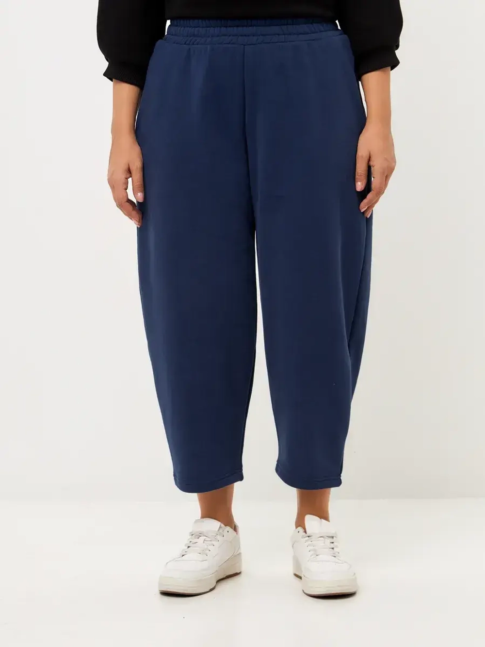 Брюки утепленные бананы с начёсом классические индиго