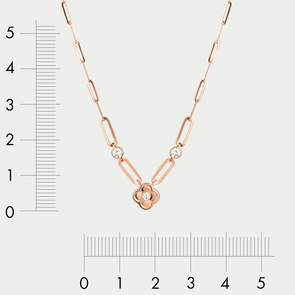 Колье женское из розового золота 585 пробы с фианитами (арт. 0704540/45)