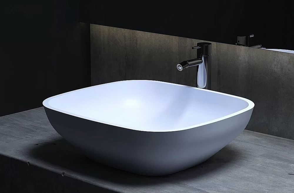 Раковина накладная Salini Gloria 08 1102208M 49,5 из искусственного камня S-Stone, белая матовая