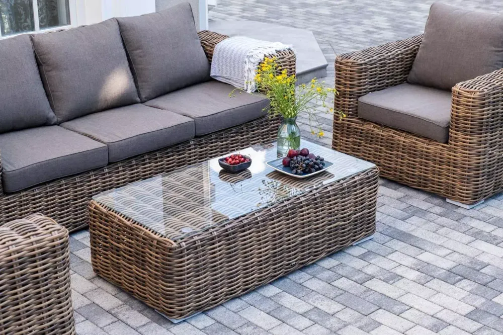 "Палермо" лаунж-зона из искусственного ротанга, цвет соломенный