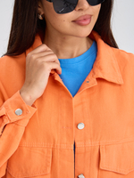 Джинсовая куртка женская оранжевая