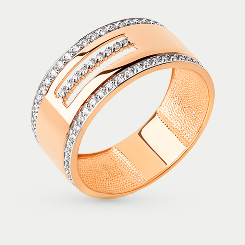 Кольцо женское из красного золота 585 пробы с фианитами (арт. 026401-1102)