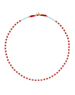 Колье эмаль, красные розовые элементы