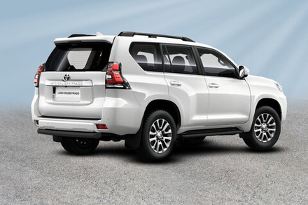 Защита заднего бампера Toyota Land Cruiser Prado J150 (2017-2020) d76 короткая серебристая
