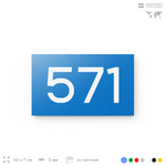 Номер на дверь 571, табличка на дверь для офиса, квартиры, кабинета, аудитории, склада, голубая 120х70 мм, Айдентика Технолоджи