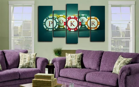 Модульная картина "Покер фишки"