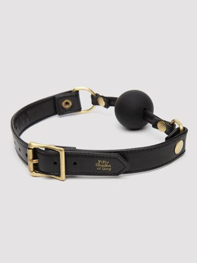Черный кляп-шар Bound to You Faux Leather Ball Gag (Цвет: черный)