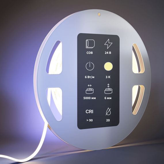 Светодиодная лента Maytoni 6W/m 480LED/m COB теплый белый 5M 201067