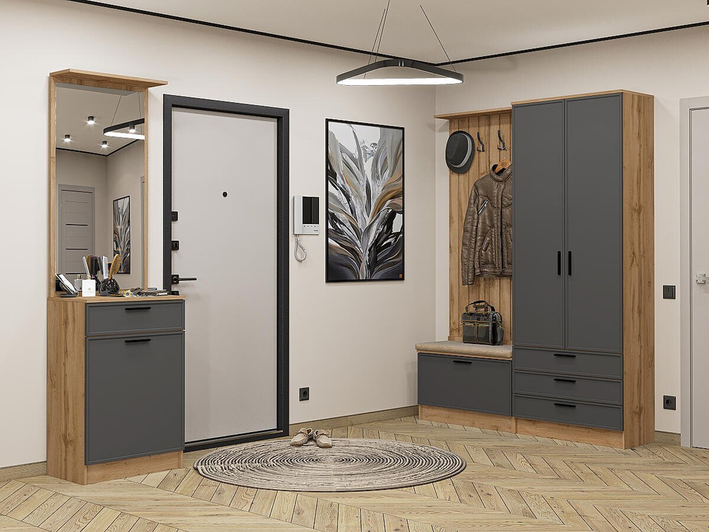 Прихожая Стиль-04 Stormy Silk Дуб Вотан