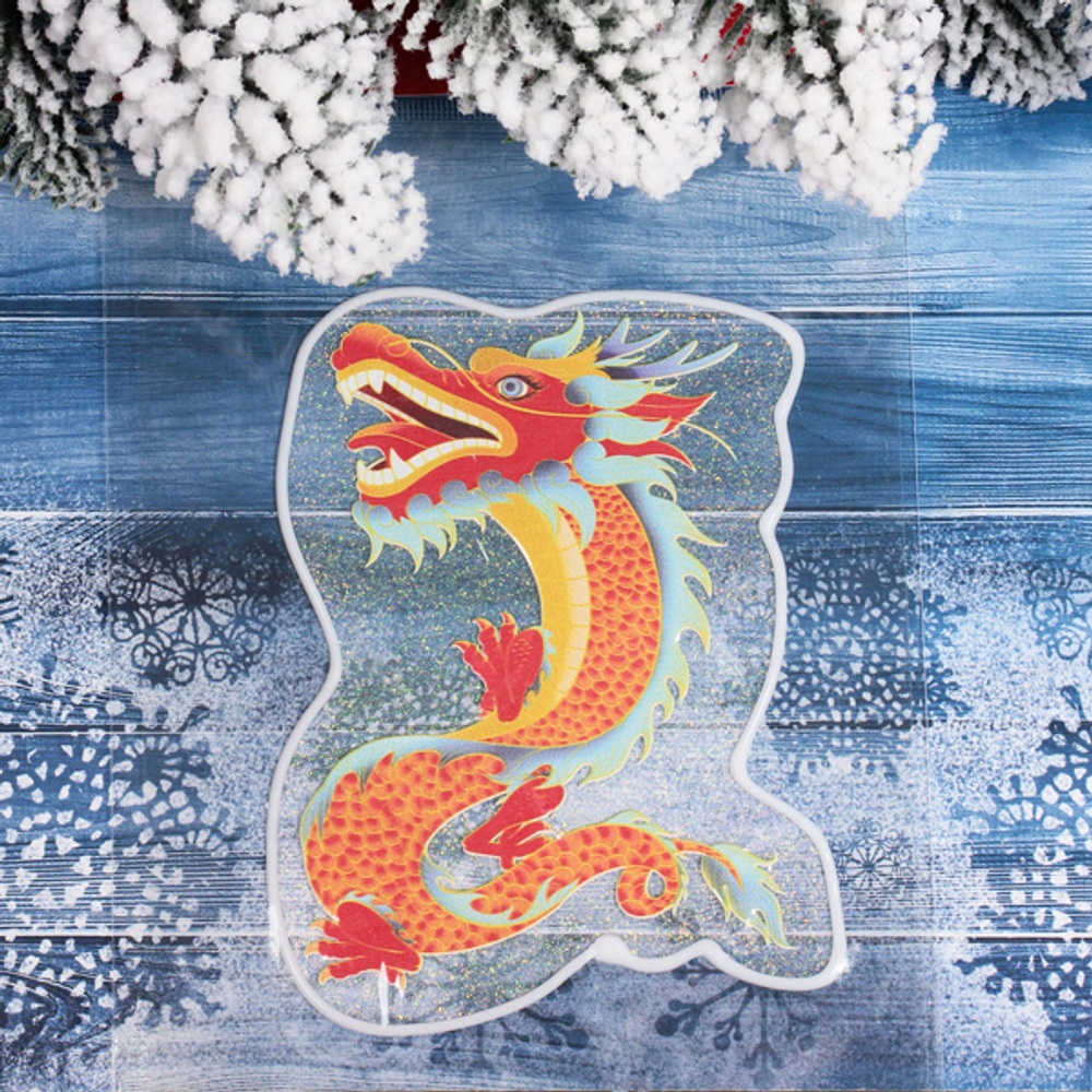 Наклейка на стекло «Сильный Дракон» 15*20 см