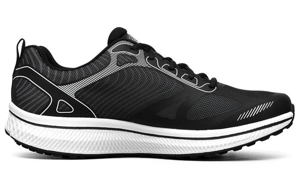 Skechers Skechers Go Run Consistent lightweight and comfortable fabric Synthetic leather non-slip wear-resistant low-cut casual running shoes men's black and white