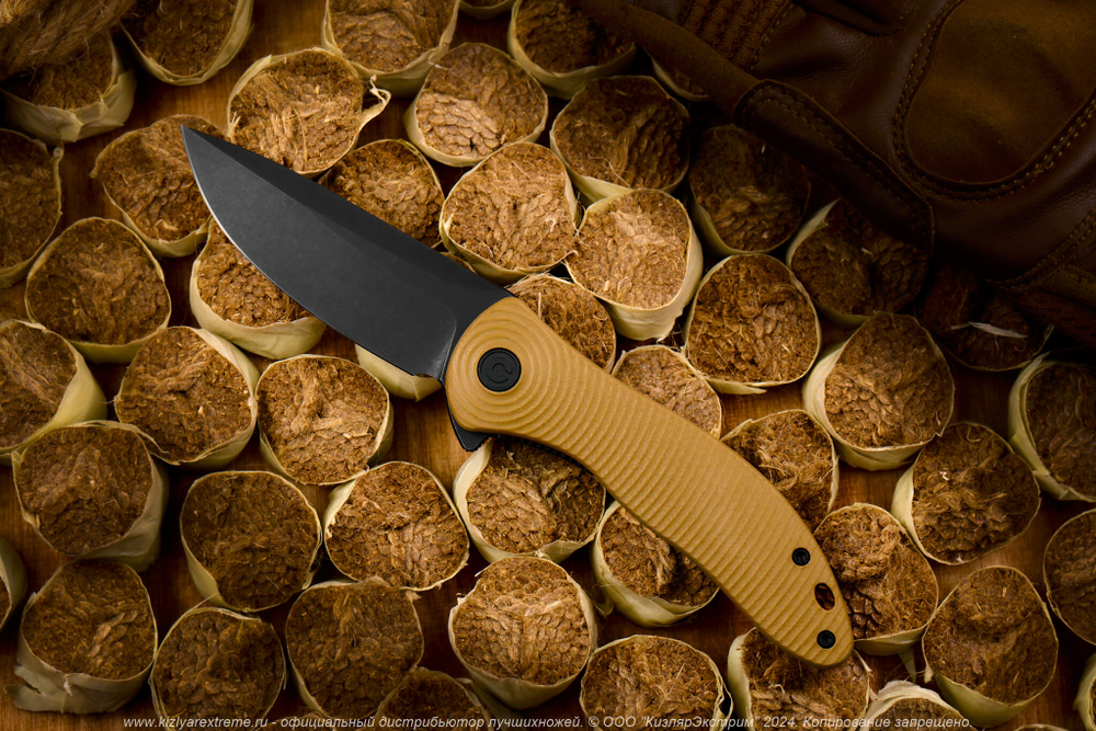 Нож Civivi Synergy3 C20075D-2 сталь Nitro-V Black Stonewashed рукоять Tan G10