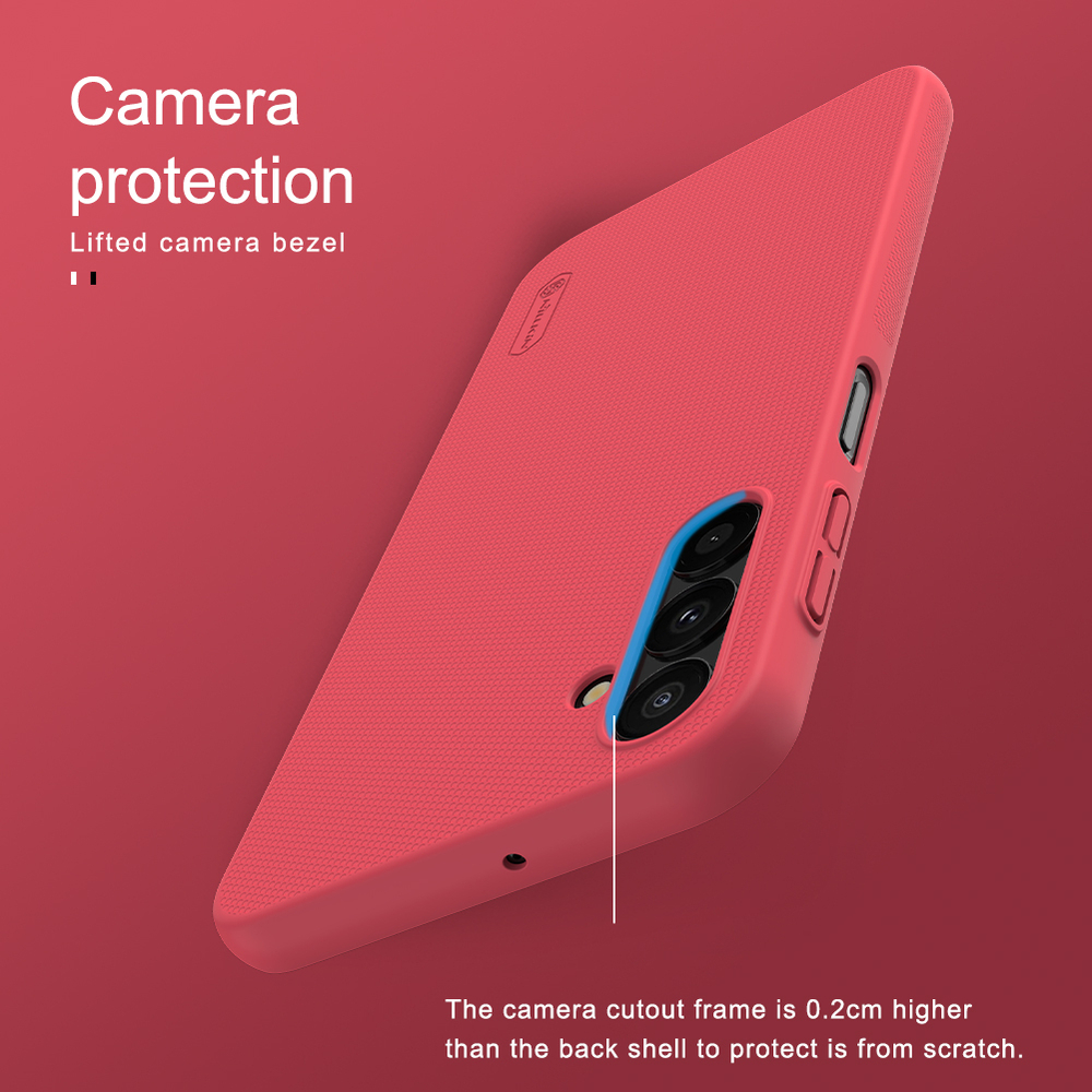 Тонкий жесткий чехол красного цвета от Nillkin для Samsung Galaxy A24 4G, серия Super Frosted Shield