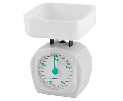 Весы кухонные механические HomeStar HS-3005M (белые) до 5кг, деление 40гр, 2801