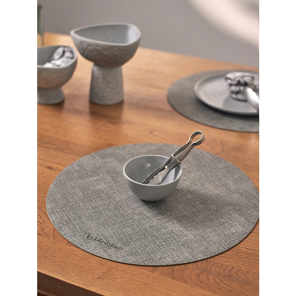 Набор из 2-х сервировочных салфеток leanera, D35 см, серые