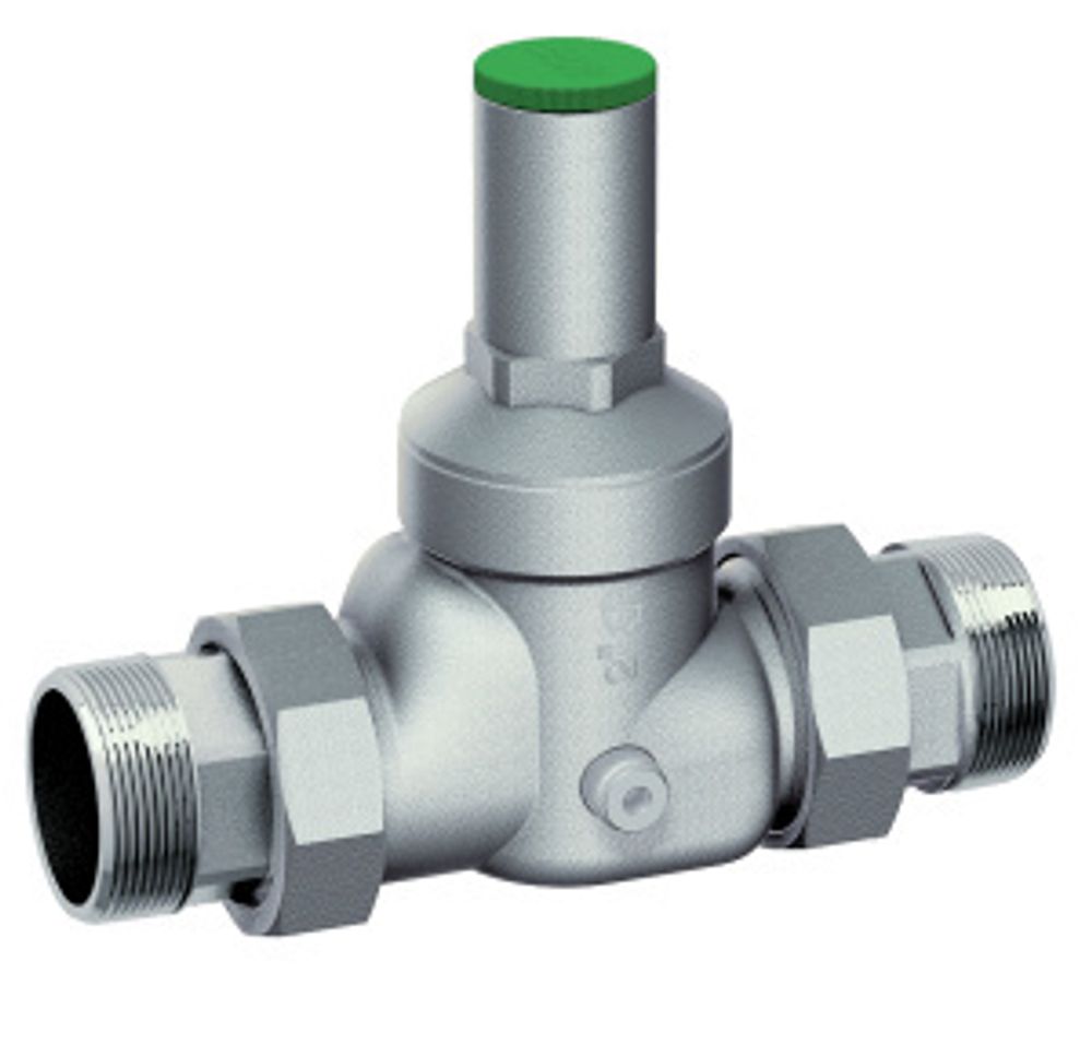 Редуктор 1 1/4&quot;, НР-НР, с манометром, хромированный FAR