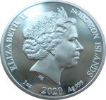Соломоновы о-ва 3,14 доллара 2020 Число ПИ Людольф Цейлен, Уильям Отред и Архимед Серебро