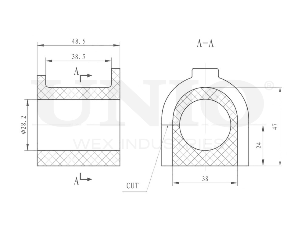 Втулка переднего стабилизатора UNIO RMP-10147