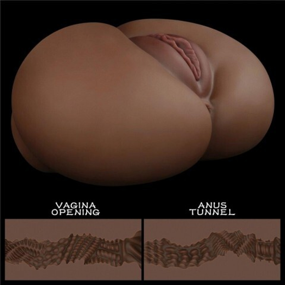 Двойной мастурбатор Streetgirl's в виде попы и вагины темный № 13