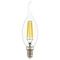 Лампа светодиодная филаментная Lightstar LED Filament Е14 6W 4000K свеча на ветру прозрачная 933604