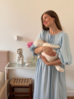 Платье Мари для беременных и кормящих, Голубой