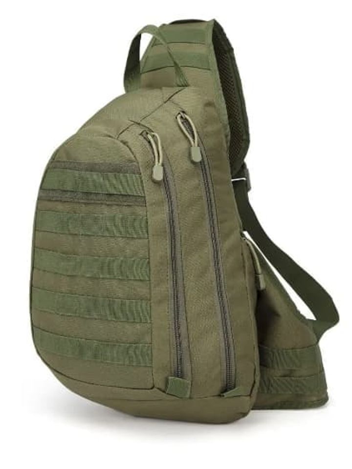 Сумка через плечо большая, молния сбоку (олива)