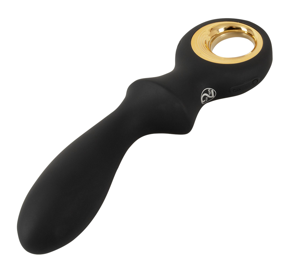 Черный вибратор для точки G с функцией расширения - 18,1 см. (Цвет: черный)