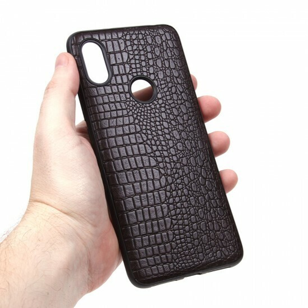 Панель из экокожи Рептилия для Xiaomi Redmi S2, 010027 Темно-синий