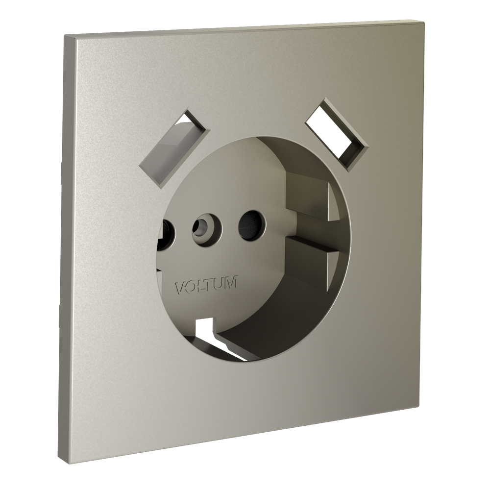 Накладка для розетки с заземлением и защитными шторками, с USB A+A, S70 (шелк)