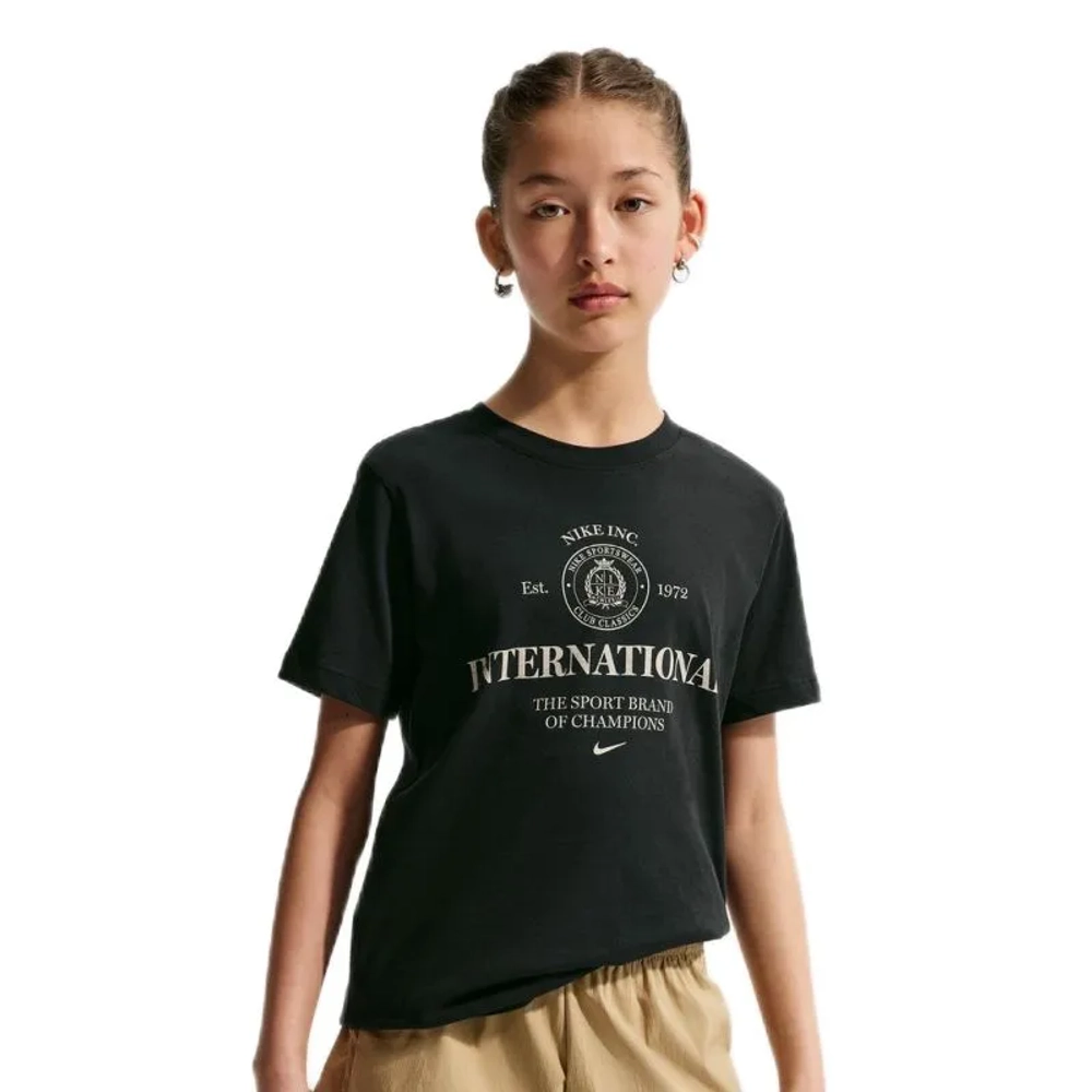Футболка для девочки Nike Kids Sportwear Club Rules - black