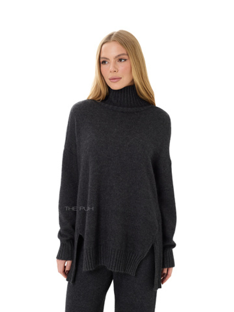 Темно-серый кашемировый костюм свободного кроя