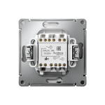 ARTGALLERY 2-клавишный ВЫКЛЮЧАТЕЛЬ ДЛЯ ЖАЛЮЗИ, 2х сх.4, 10А, механизм, быстрозажим. клем., СТАЛЬ