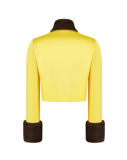 Жакет прямой с меховой отделкой