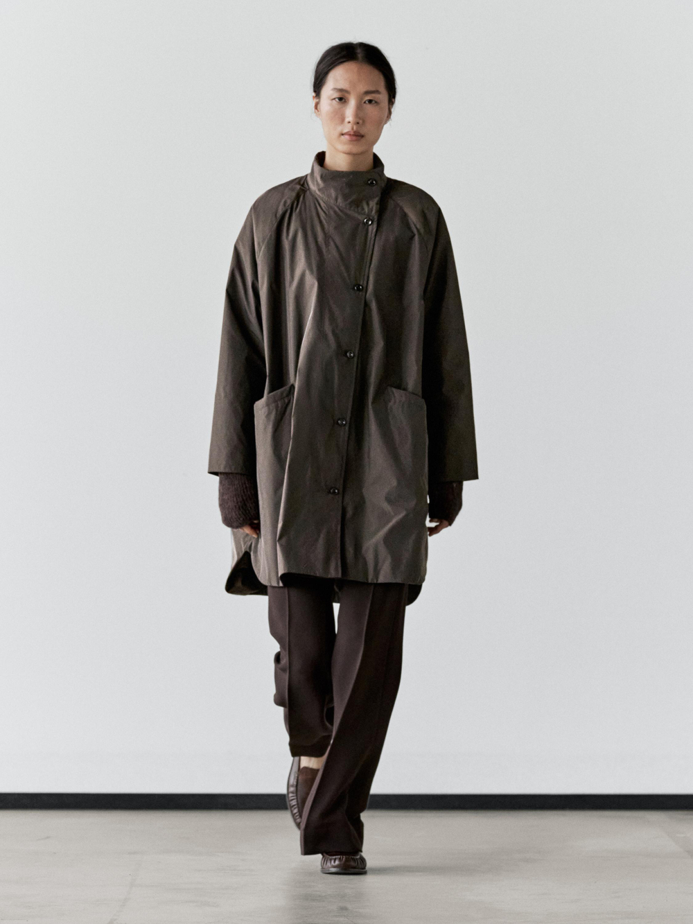 Massimo Dutti Длинная стеганая куртка, коричневый