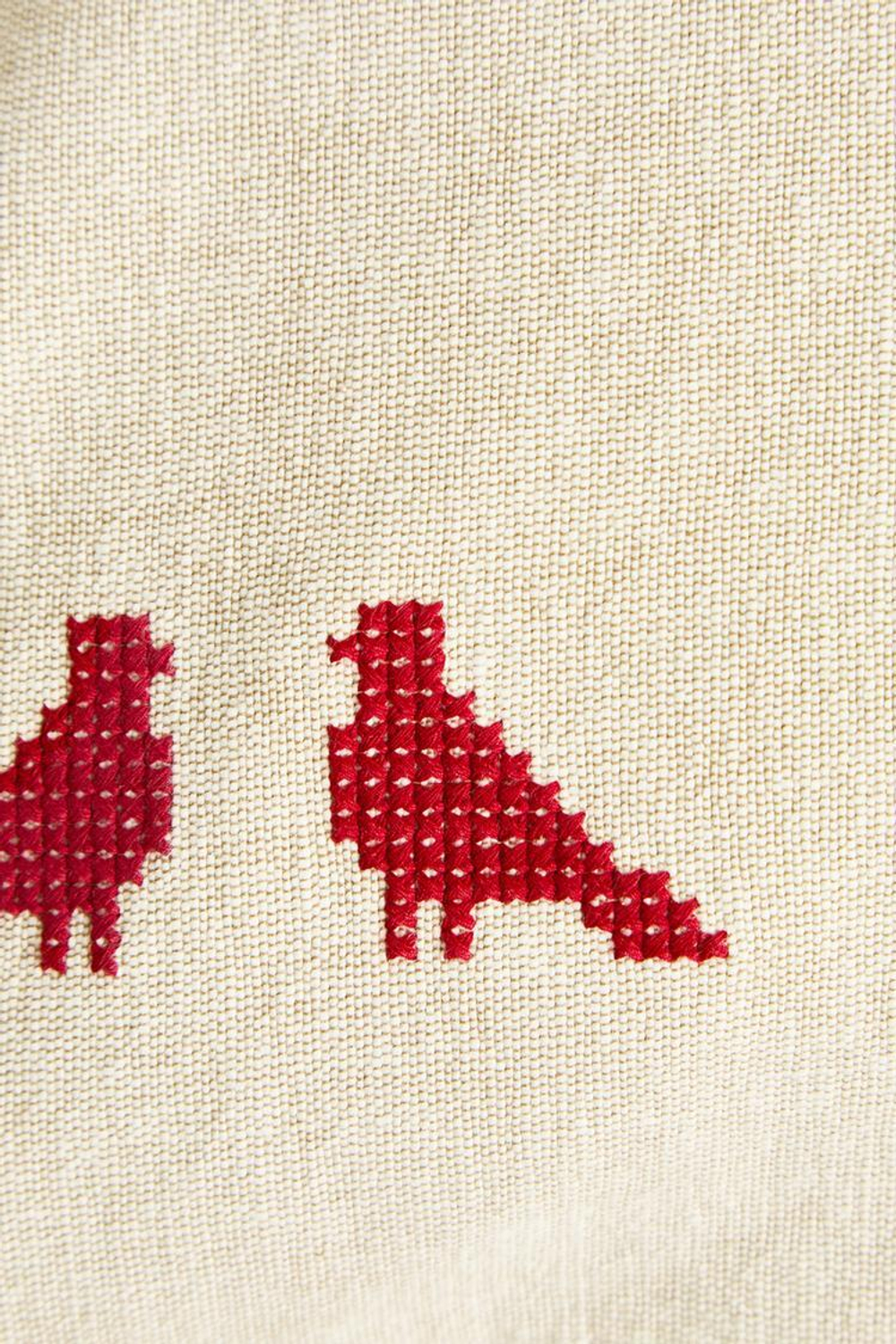 ZARA HOME ЧЕХОЛ ДЛЯ ДЕКОРАТИВНОЙ ПОДУШКИ С ВЫШИВКОЙ «ПТИЦЫ», СВЕТЛО-БЕЖЕВЫЙ