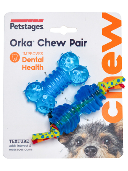 Petstages набор из двух игрушек для собак мелких пород "ОРКА косточка + гантеля" 7 см ультра-мини
