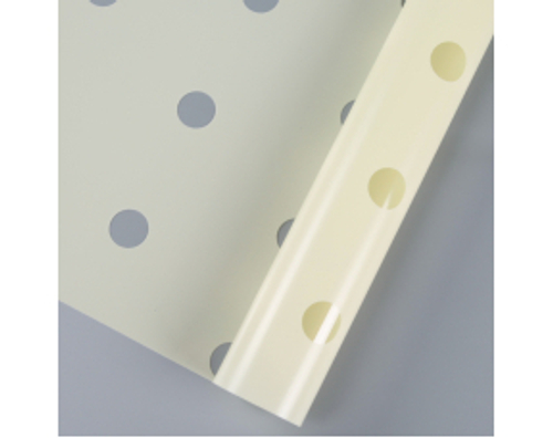 Пленка глянцевая Прозрачный горох Кремовая