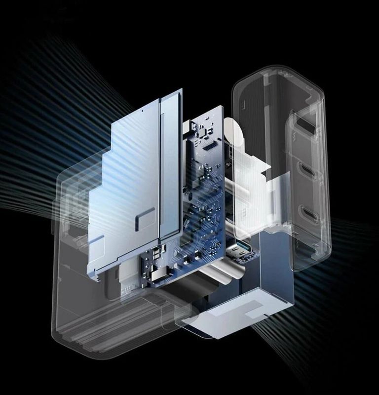 Быстрое зарядное устройство CUKTECH Gan 100W с кабелем USB C, 3-портовый PD, AD1003EU White