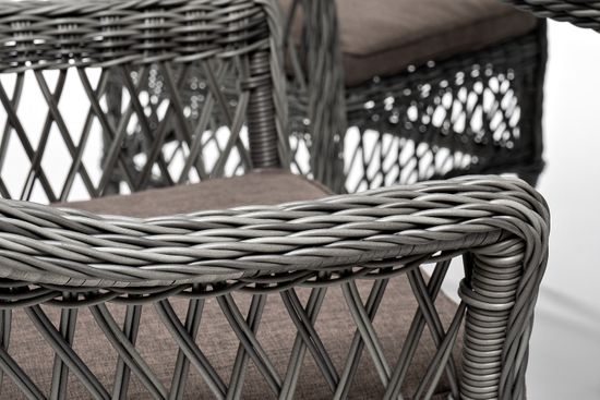 "Дольче" обеденная группа из искусственного ротанга, цвет графит